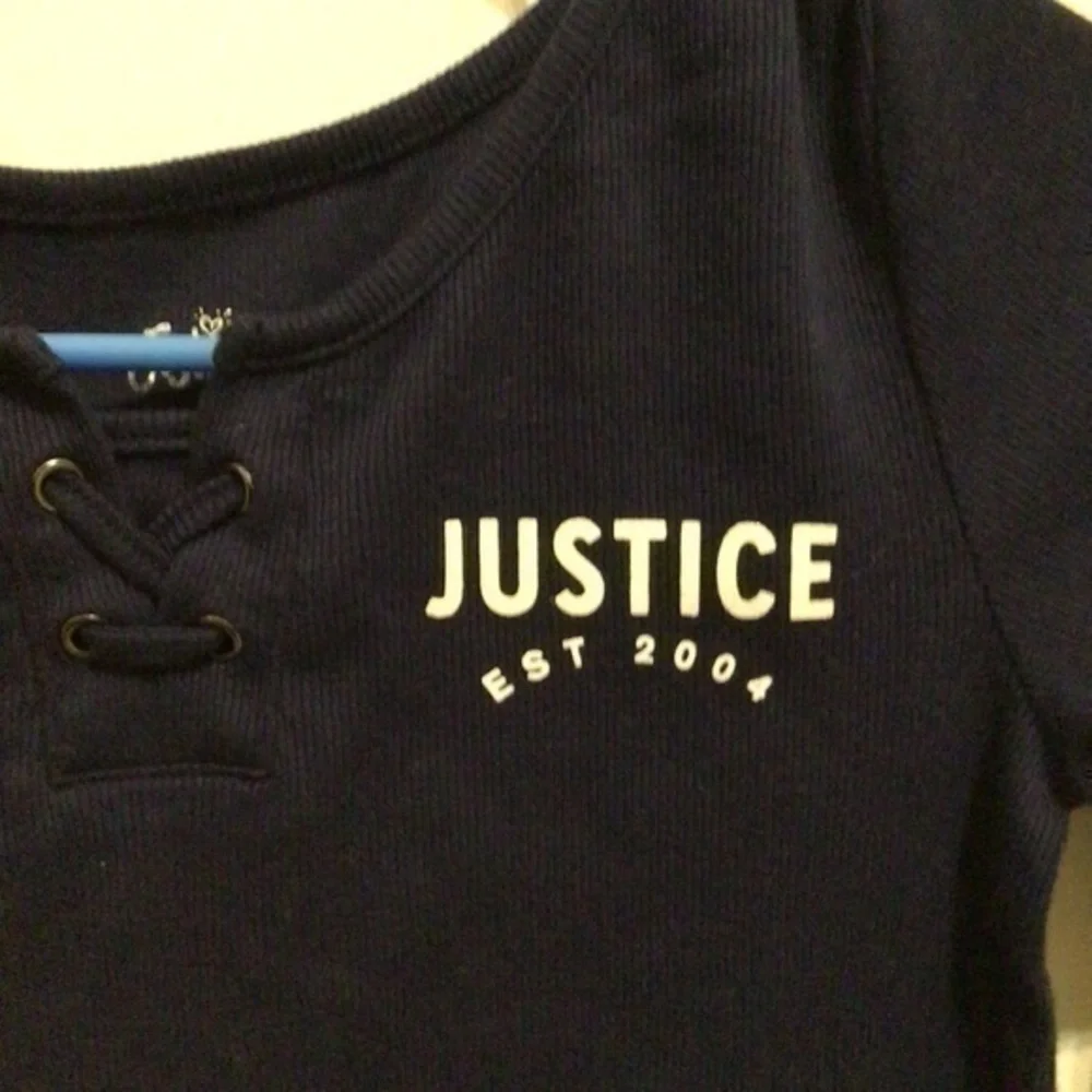 Justice Girls size 12 navy  top tie detail at neck